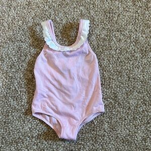 Jacadi Baby Pink Scallop Details One-piece swimsuit 12M